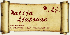 Matija Ljutovac vizit kartica